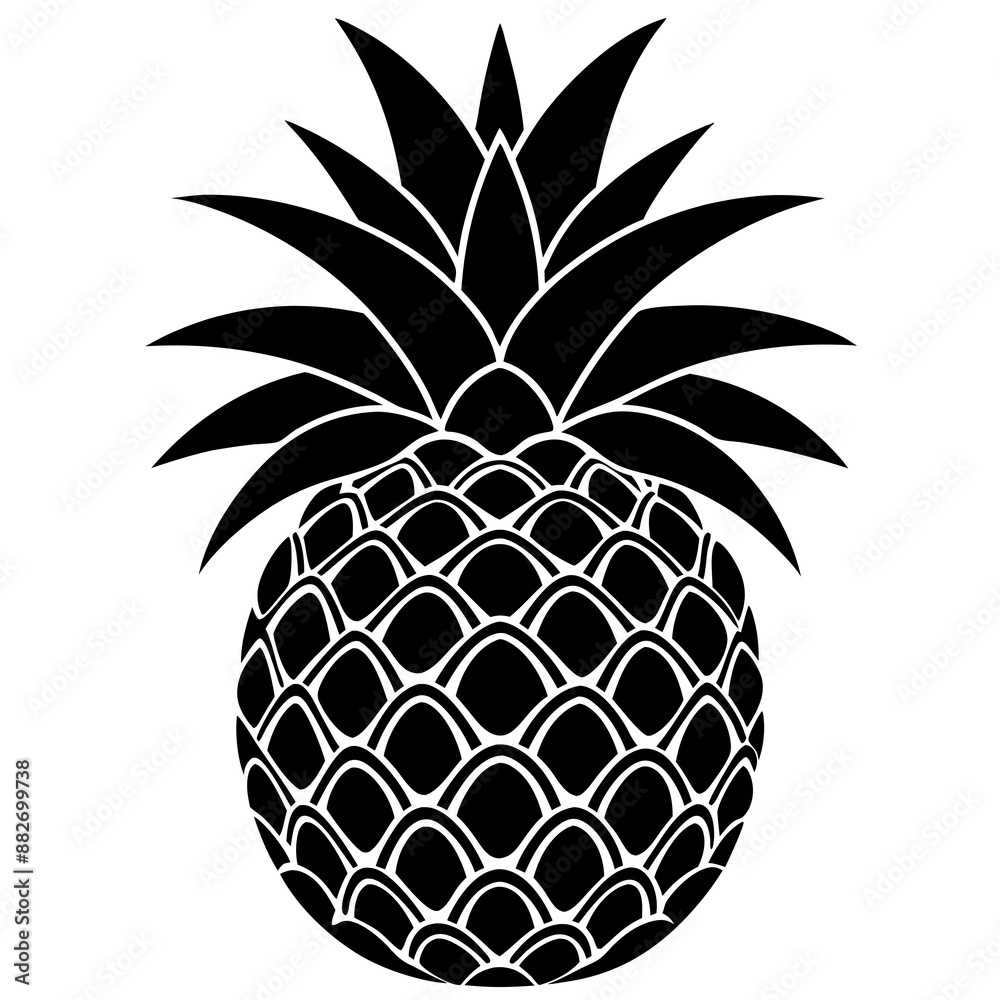 Obraz premium pineapple silhouette vector illustration