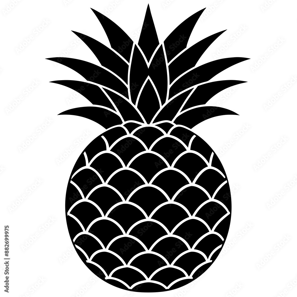 Obraz premium pineapple silhouette vector illustration