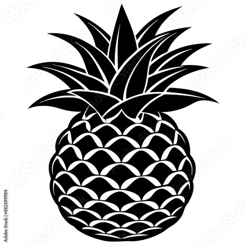 pineapple silhouette vector illustration