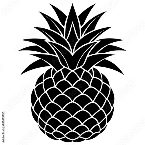 pineapple silhouette vector illustration