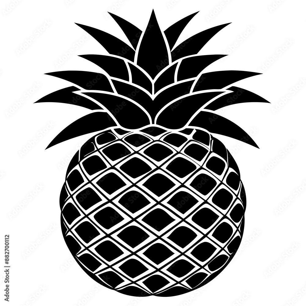 Obraz premium pineapple silhouette vector illustration