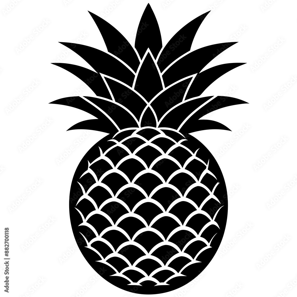 Obraz premium pineapple silhouette vector illustration