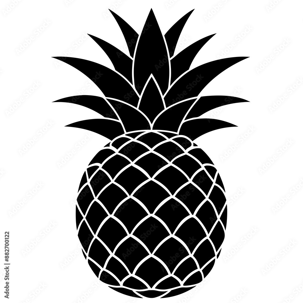 Obraz premium pineapple silhouette vector illustration