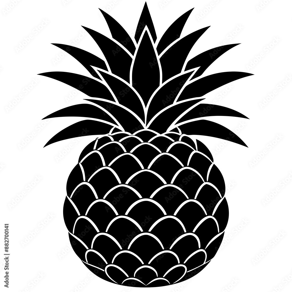pineapple silhouette vector illustration pineapple silhouette vector illustration