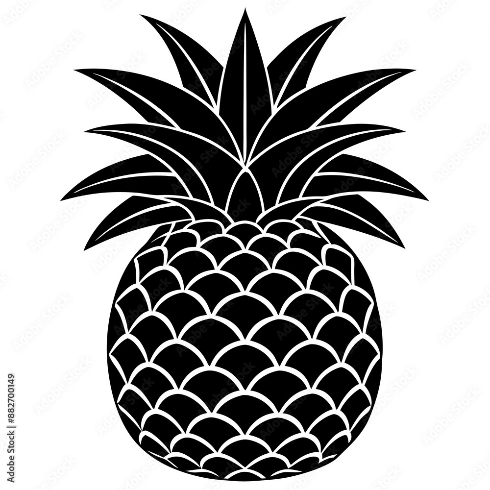 Obraz premium pineapple silhouette vector illustration