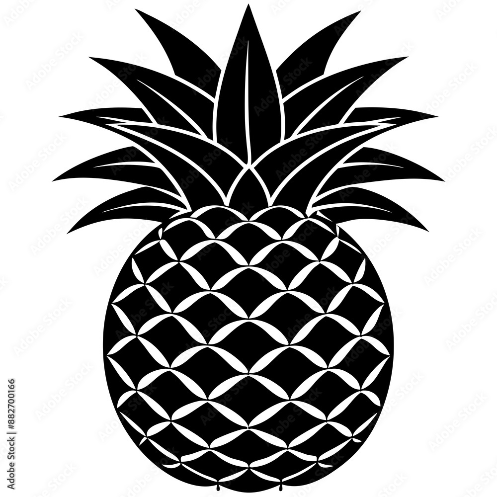 Obraz premium pineapple silhouette vector illustration