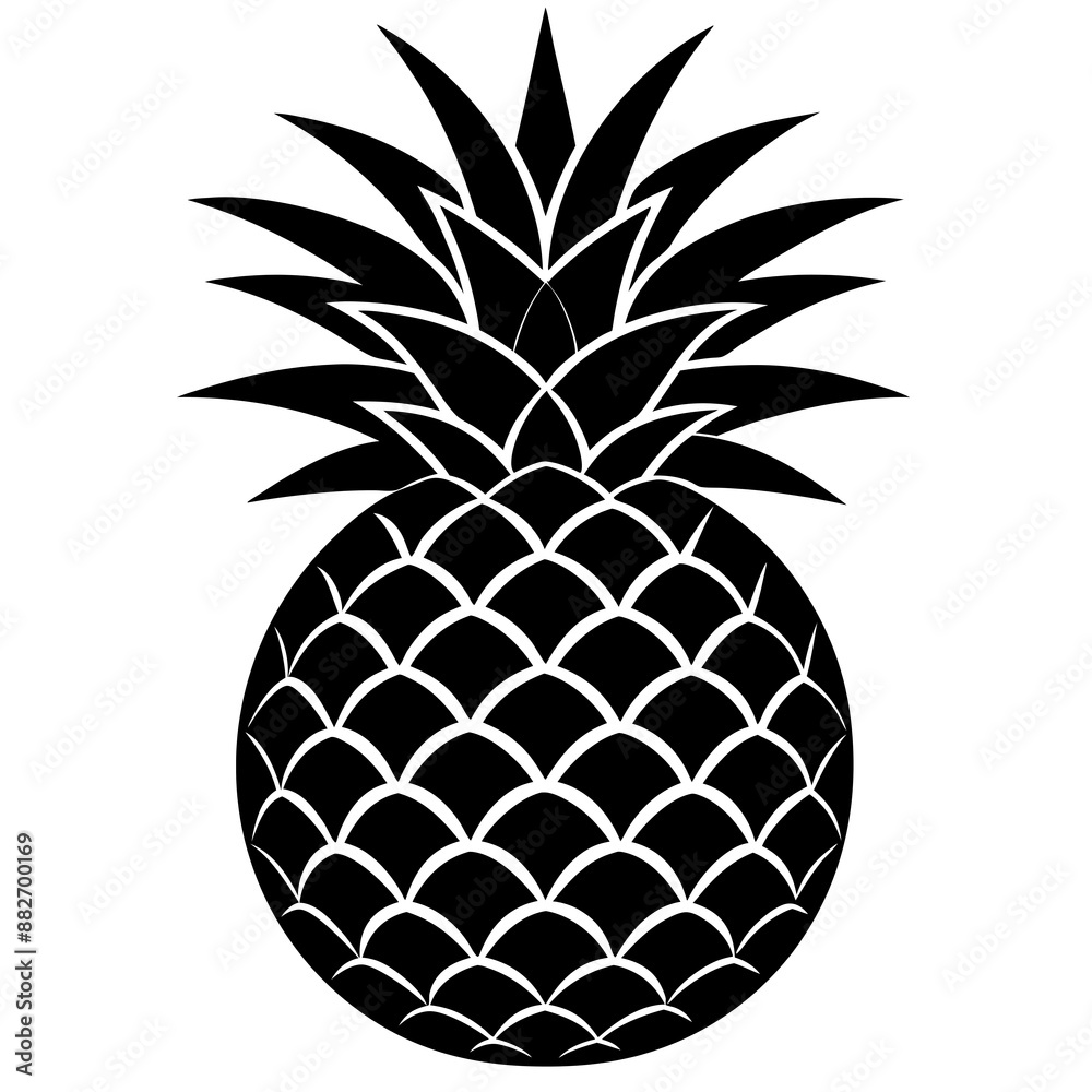 Obraz premium pineapple silhouette vector illustration