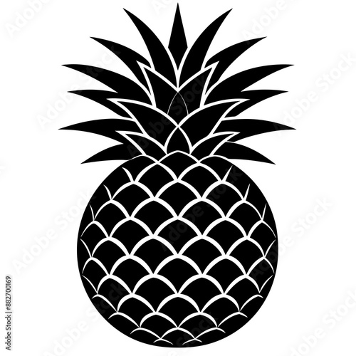 pineapple silhouette vector illustration