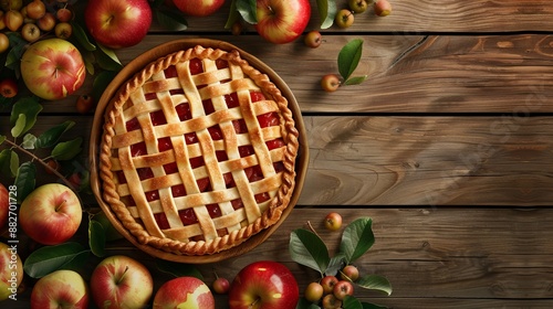 apple pie background with copy space