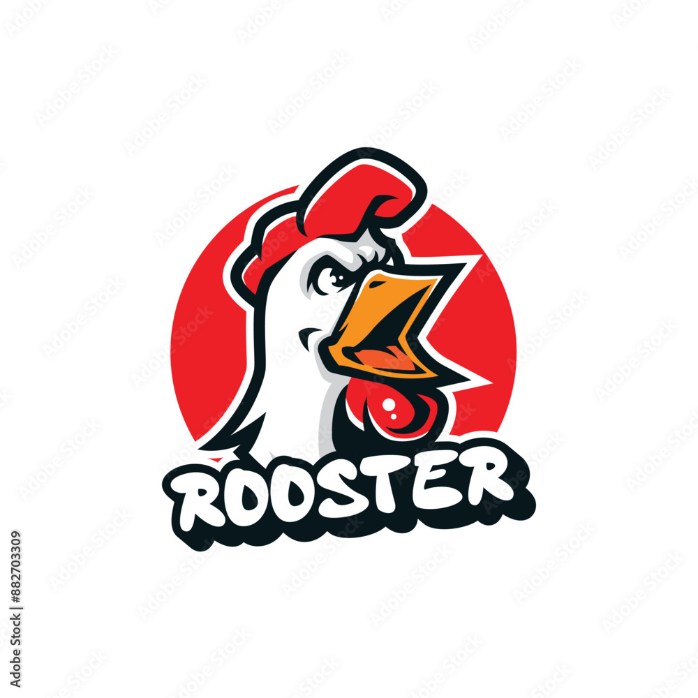 Rooster mascot logo design vector with modern illustration concept style for badge, emblem and t shirt printing. Rooster head illustration. Rooster mascot logo design vector with modern illustration concept style for badge, emblem and t shirt printing. Rooster head illustration.