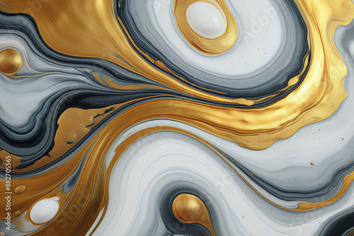 Black gold style natural abstract art decorative painting fluid painting
