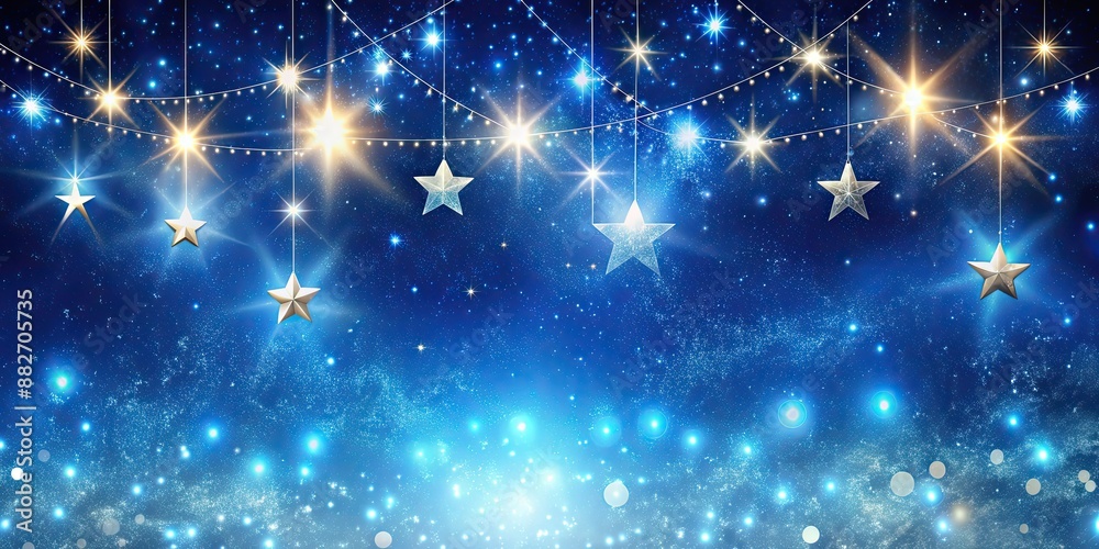 Magical blue night sky with shimmering lights and twinkling stars, magical, blue, night, sky, shimmering, lights, twinkling Magical blue night sky with shimmering lights and twinkling stars, magical, blue, night, sky, shimmering, lights, twinkling