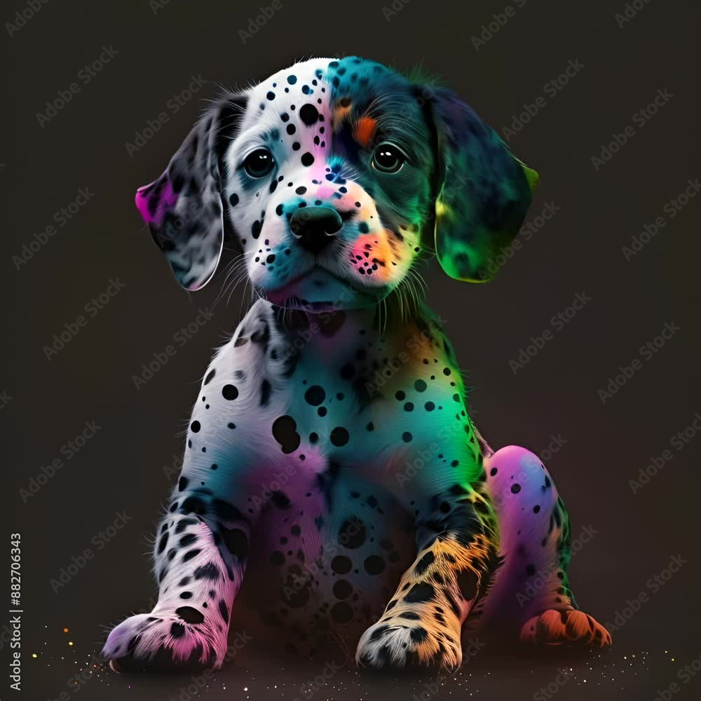 dalmatian dog looking on black background dalmatian dog looking on black background