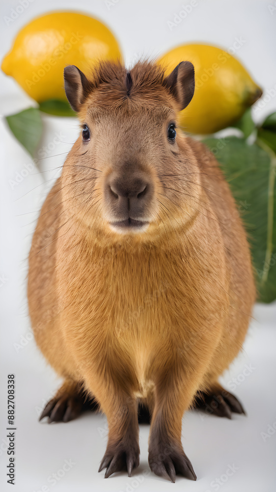 capybara lemon isolated on white background capybara lemon isolated on white background