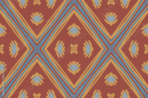 Aztec style abstract vector illustration. design for texture, fabric, clothing, African ikat ancient Egypt arabesque cloth Asian design bandana print silk