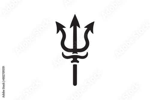 Trident silhouette isolated vector illustration.