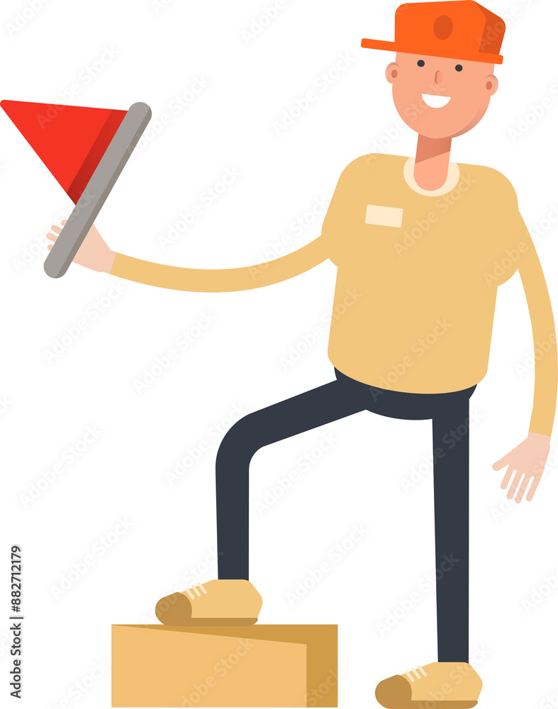 Man Wearing Cap Character Holding Flag
Man Wearing Cap Character Holding Flag