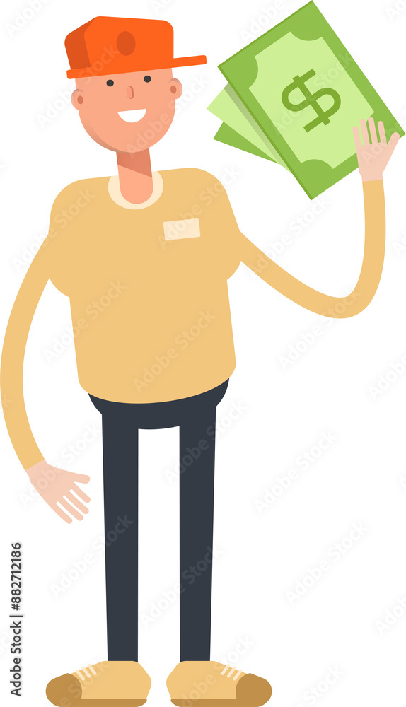 Man Wearing Cap Character Holding Dollar Banknotes
Man Wearing Cap Character Holding Dollar Banknotes