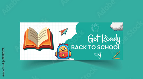 Back to school vector banner template