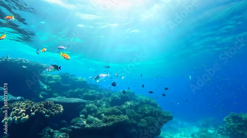 Wallpaper Mural Sunny Day Underwater Coral Reef Generative AI Torontodigital.ca