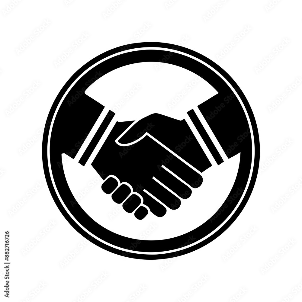 A minimalist handshake logo vector A minimalist handshake logo vector