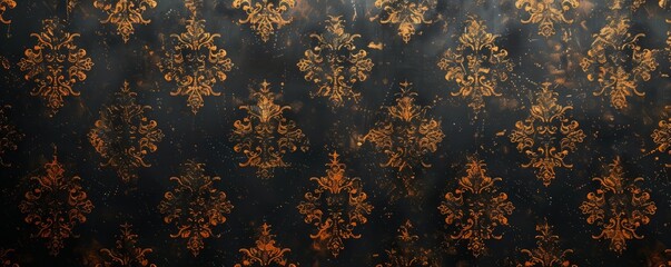 Patterned wallpaper texture with vintage designs, 4K hyperrealistic photo