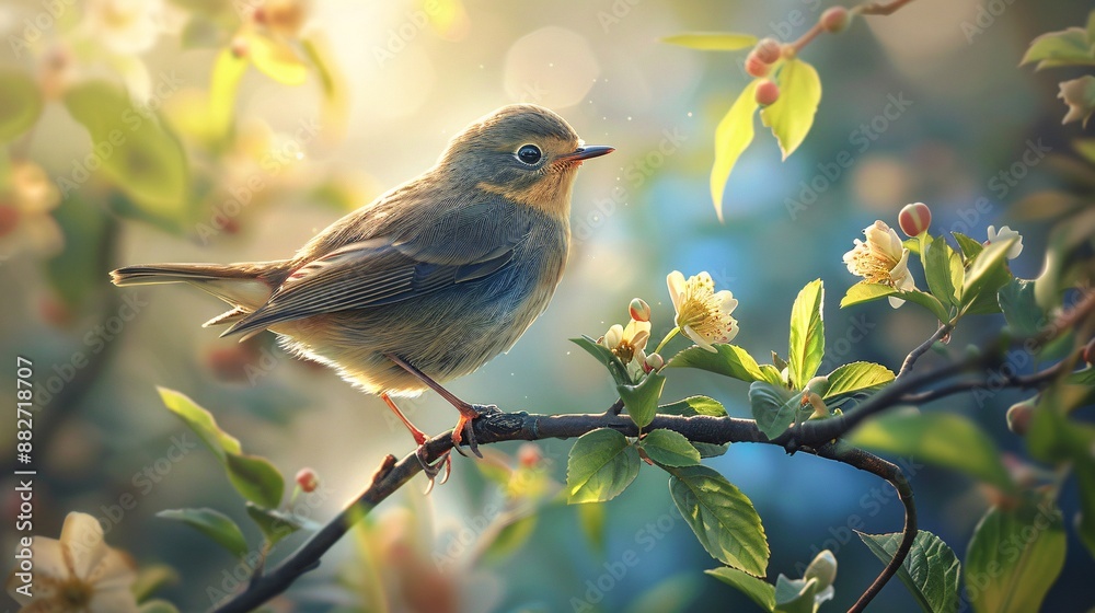 Obraz premium Fragile wildlife: delicate bird perched gracefully, capturing the essence of nature's beauty and vulnerability.