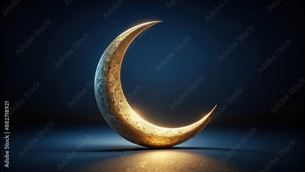 Elegant crescent moon on dark background, , elegant, crescent moon, night sky, mysterious, celestial, space, lunar Elegant crescent moon on dark background, , elegant, crescent moon, night sky, mysterious, celestial, space, lunar
