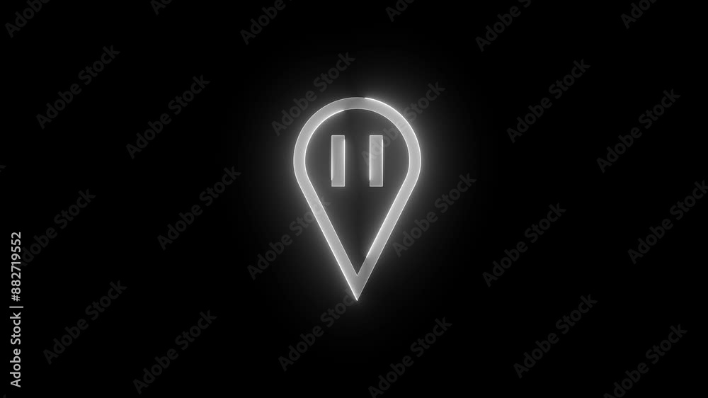Start & stop point shape stroke icon glowing neon color animation Start & stop point shape stroke icon glowing neon color animation
