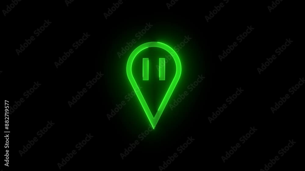 Start & stop point shape stroke icon glowing neon color animation Start & stop point shape stroke icon glowing neon color animation