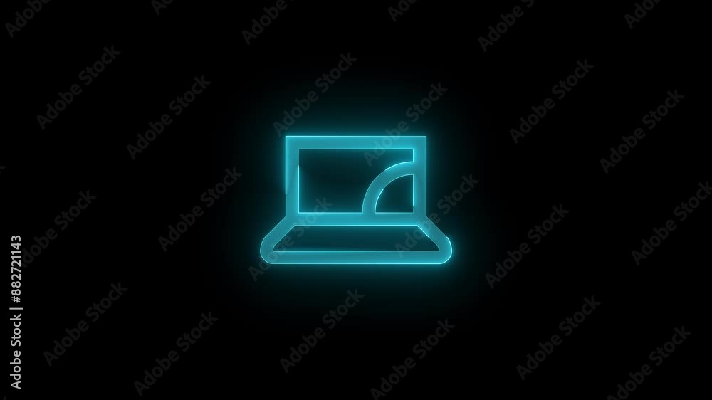 Device laptop pic shape stroke icon glowing neon color animation, Computer laptop neon symbol icon animated Device laptop pic shape stroke icon glowing neon color animation, Computer laptop neon symbol icon animated