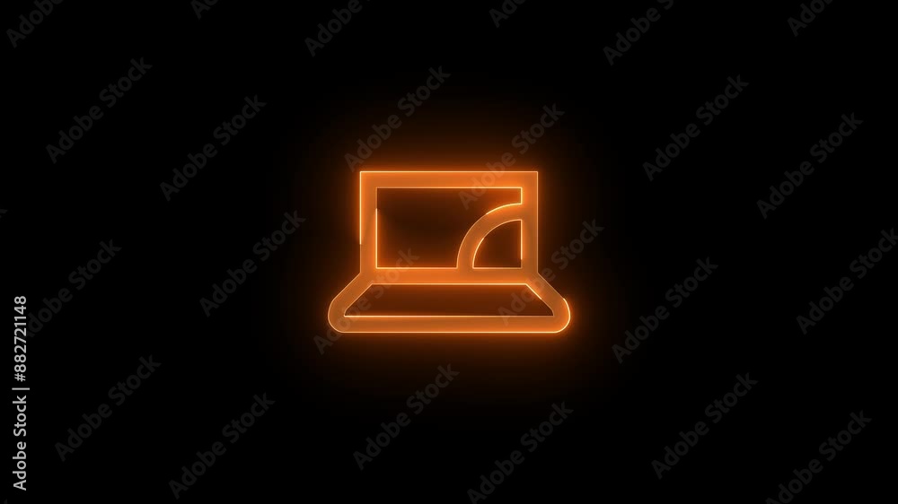 Device laptop pic shape stroke icon glowing neon color animation, Computer laptop neon symbol icon animated Device laptop pic shape stroke icon glowing neon color animation, Computer laptop neon symbol icon animated