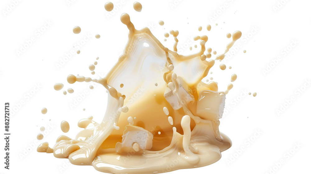 Splash of white chocolate isolated on white background. Splash of white chocolate isolated on white background.