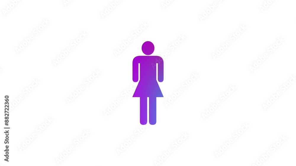 Woman shape icon animation on white background Woman shape icon animation on white background