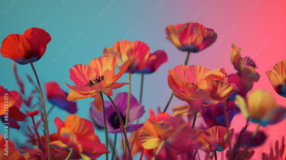 Obraz premium Colorful Flowers Background Wallpaper
