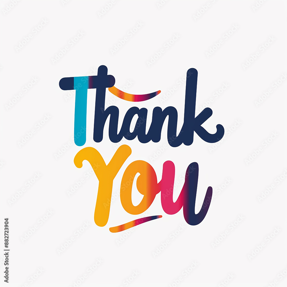 An sleek logo with the word Thank You on plain background made with generative AI An sleek logo with the word Thank You on plain background made with generative AI