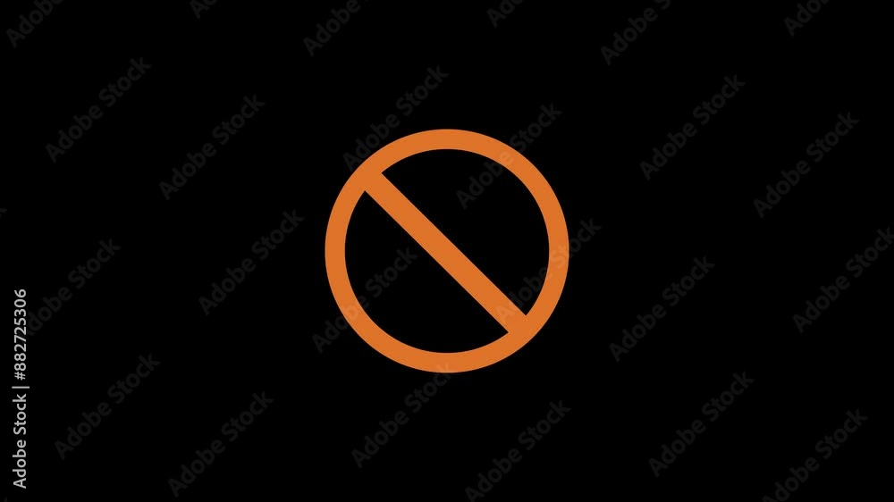 Do not circle shape icon brown color animation on black background Do not circle shape icon brown color animation on black background