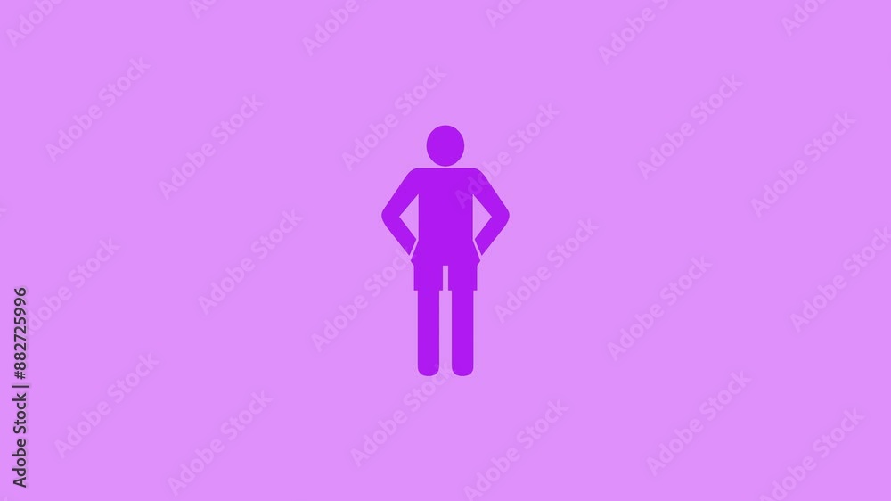 Boy shape icon purple color animation Boy shape icon purple color animation