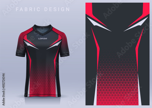 Fabric textile design for Sport t-shirt, Soccer jersey mockup for football club. uniform front view.	
