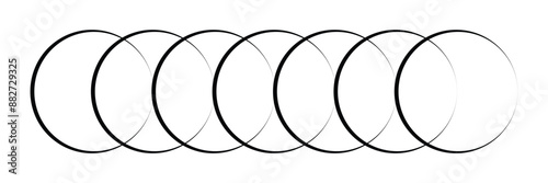 Venn diagram three overlapping circles chart line and solid. Business presentation Venn vector chart in eps 10.