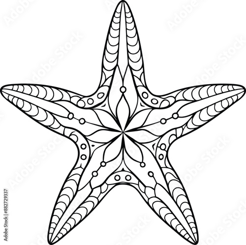 A Beautiful Starfish Adult Coloring Page Stress Relieving Mandala Animal Designs