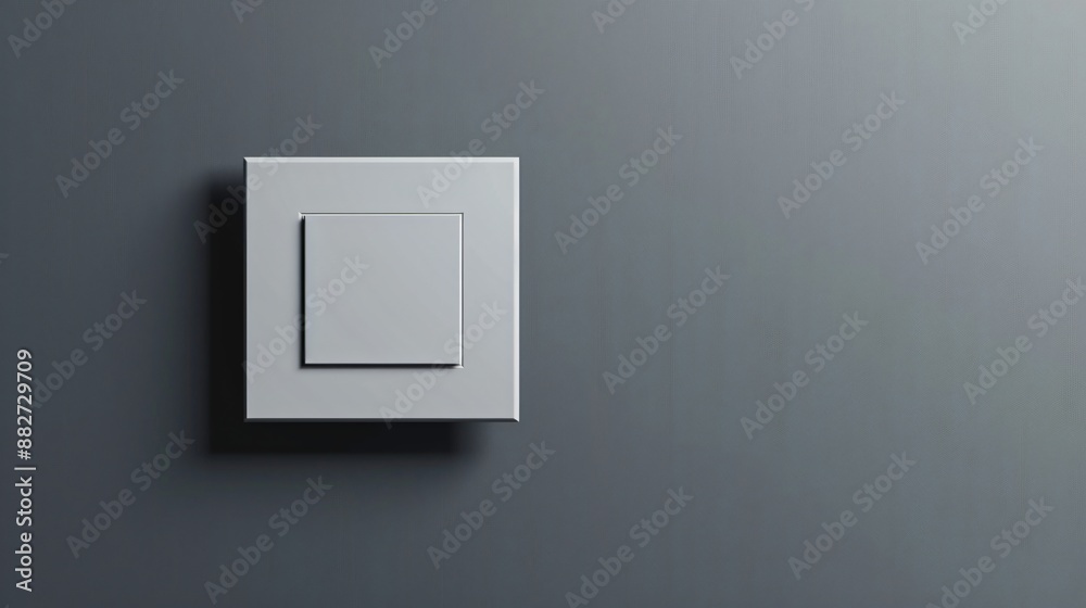 A smart light switch with touch controls, against a minimalistic grey background A smart light switch with touch controls, against a minimalistic grey background