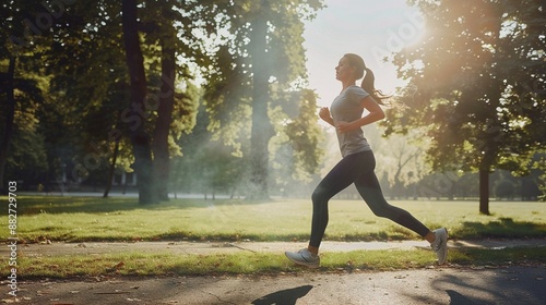 Fototapeta Naklejka Na Ścianę i Meble -  woman running in the park