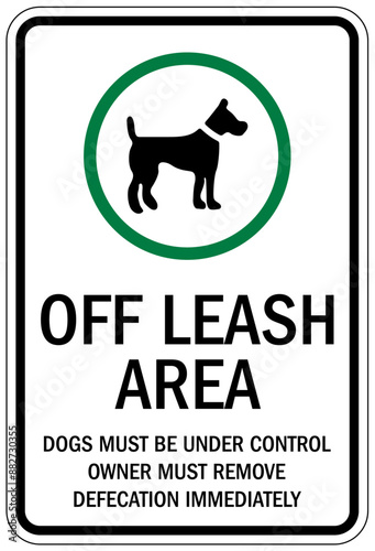 Dog walk sign off leash area