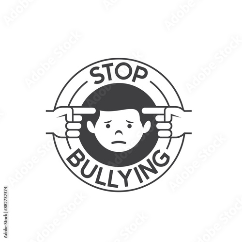 symbol of stop bullying, bullying icon, vector art.
