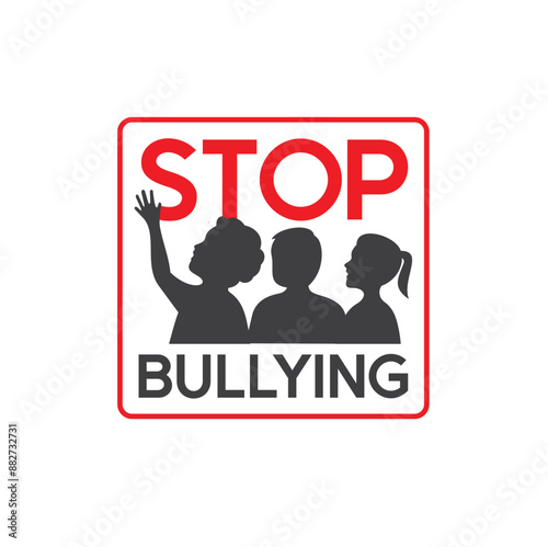 symbol of stop bullying, bullying icon, vector art.