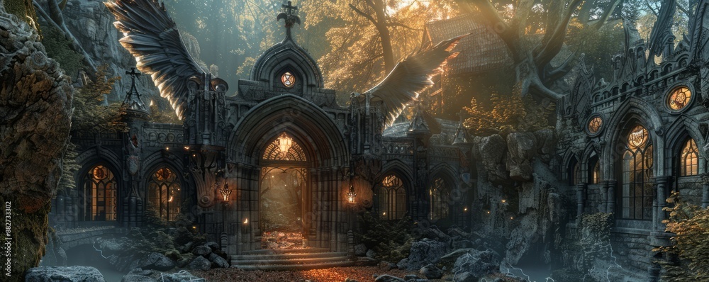 Griffin's Lair: Mythical Sanctuary, 4K hyperrealistic photo Griffin's Lair: Mythical Sanctuary, 4K hyperrealistic photo