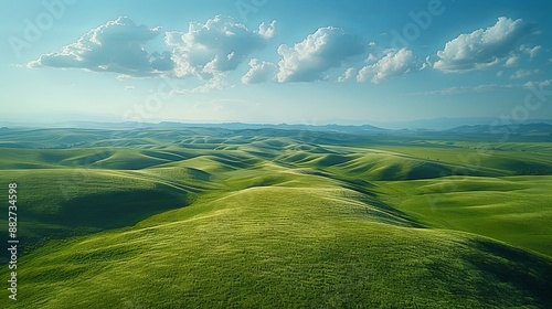 High angle view of rolling landscape photo