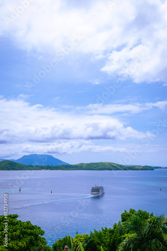 View of the Romblon Bay by the fort. Portrait. Fuerza San Andres, Romblon, Philippines