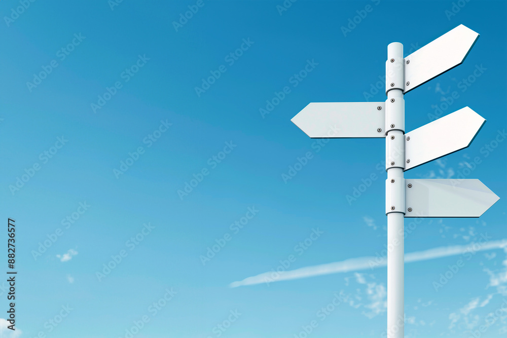 Blank sign post against blue sky. Blank sign post against blue sky.